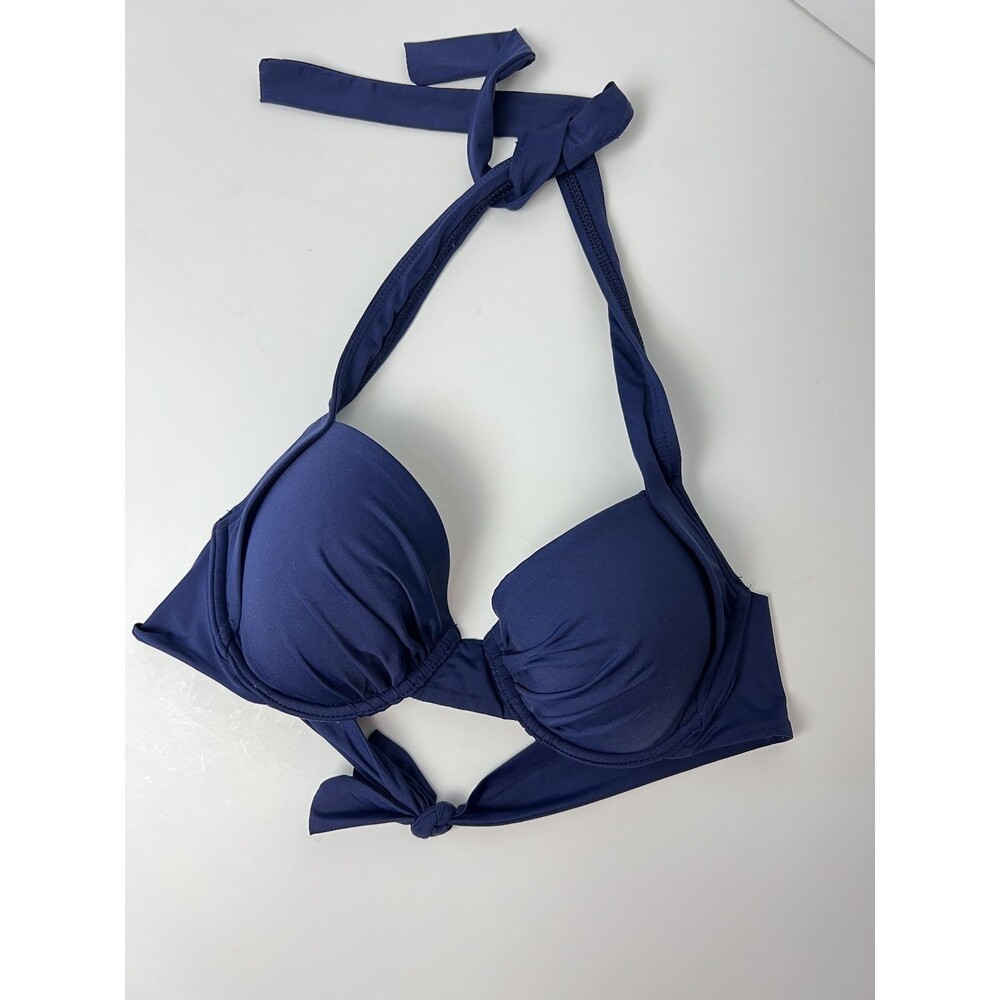 Tommy Bahama Navy Blue Bikini Swim Top Size 34C TSW33100T Solid Stretch